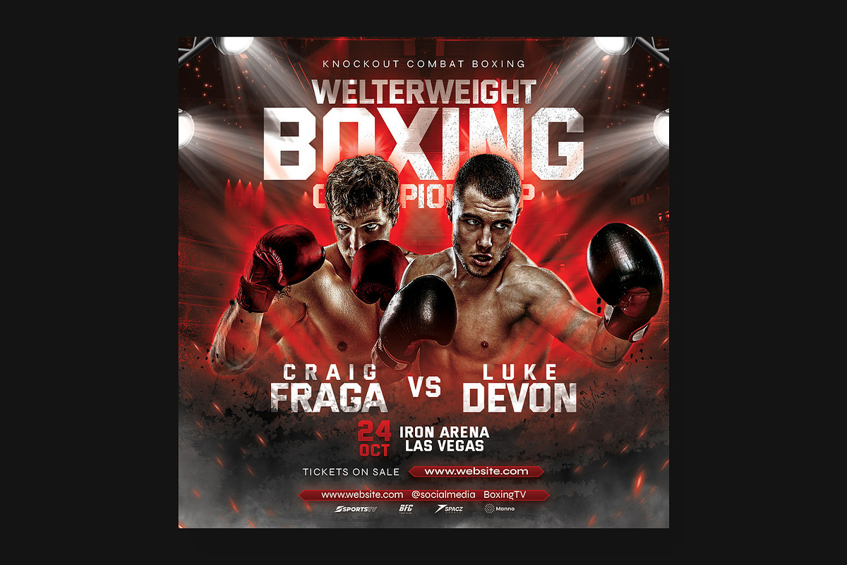 Boxing Fight Flyer Template, a Flyer Template by Bornx Design (Photo 3 of 6)