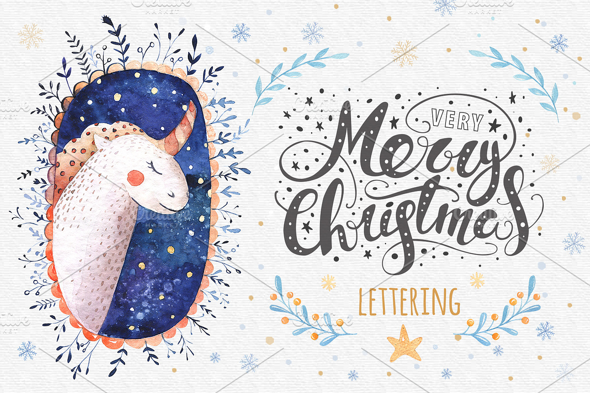 60%off Watercolour Christmas BUNDLE!, a Decorative Illustration by Peace ART (Photo 6 of 7)
