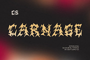 CS Carnage – Black Metal Font, a Blackletter Font by Craft Supply Co. (Thumbnail 1 of 8)