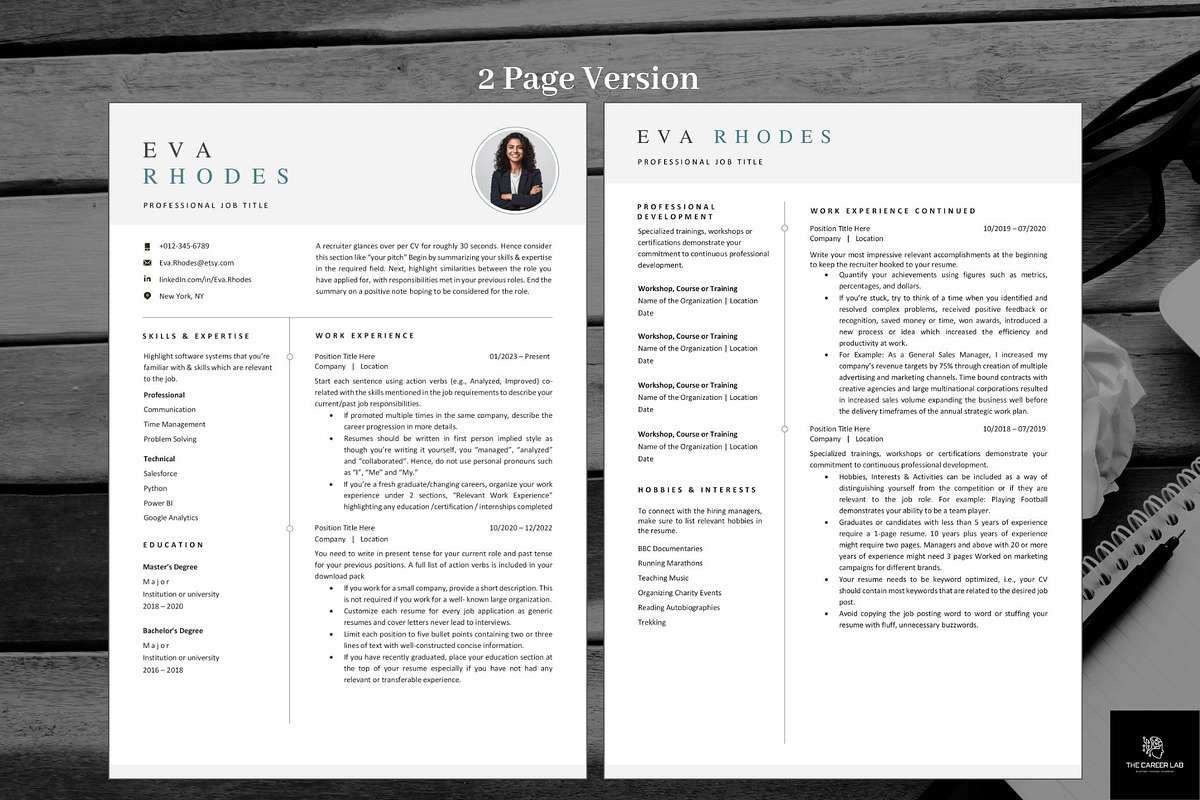 Professional CV layout ATS friendly, a Resume Template by The Career Lab (Photo 4 of 9)