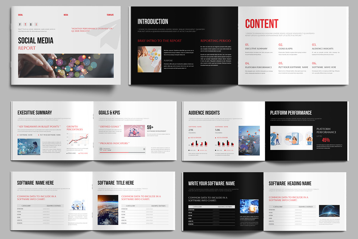 Social Media Report Template, a Brochure Template by MightyDesign (Photo 1 of 9)