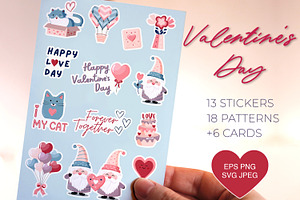 Valentine's Day Stickers & Patterns