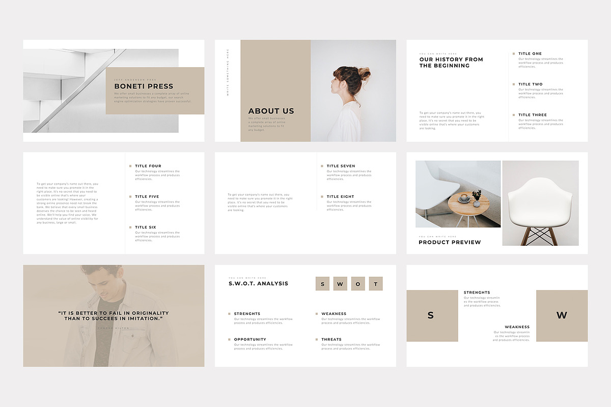 Boneti Minimalist PowerPoint, a Presentation Template by slidequest (Photo 2 of 18)