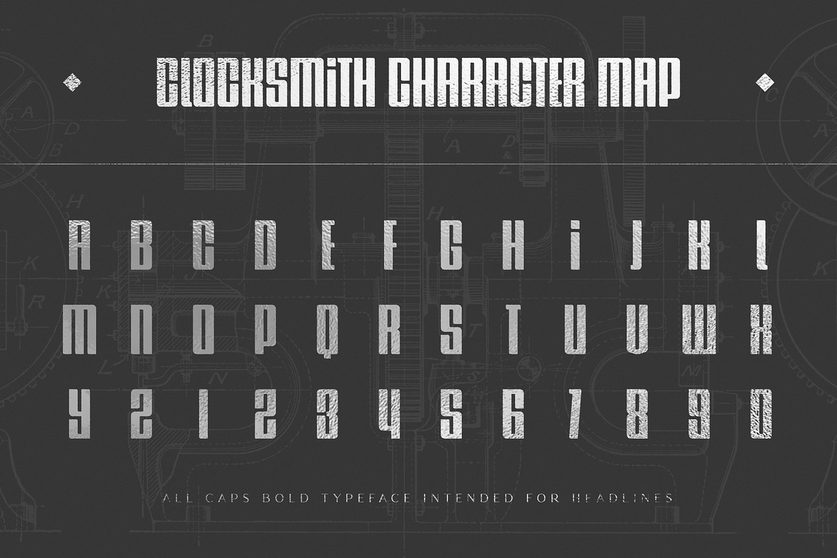 Clocksmith - Bold Display Font, a Sans Serif Font by AlienValley (Photo 4 of 7)