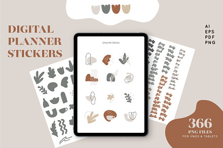 Digital abstract stickers
