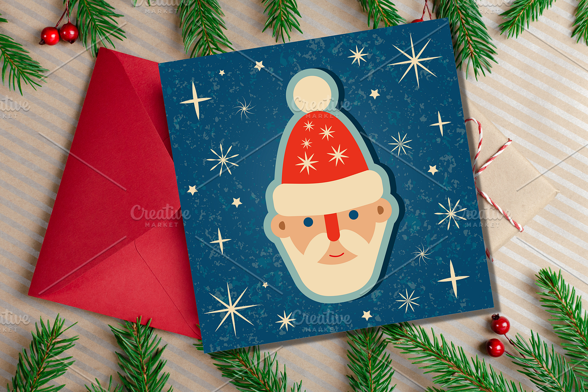 Retro Christmas Greeting Cards, a Decorative Illustration by Art's and patterns (Photo 7 of 19)