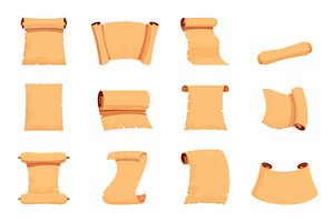 Medieval papyrus scrolls. Parchment, an Illustration by Valerie Bodnar