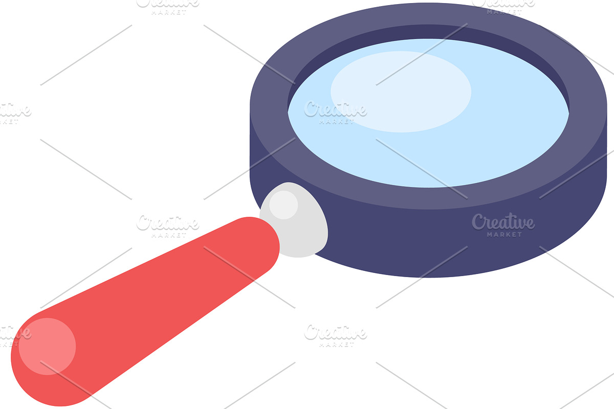 Magnifying glass isolated on white, an Illustration by robuart