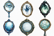Watercolor Halloween Mirror Clipart, an Illustration by Craft Nest (Thumbnail 3 of 5)