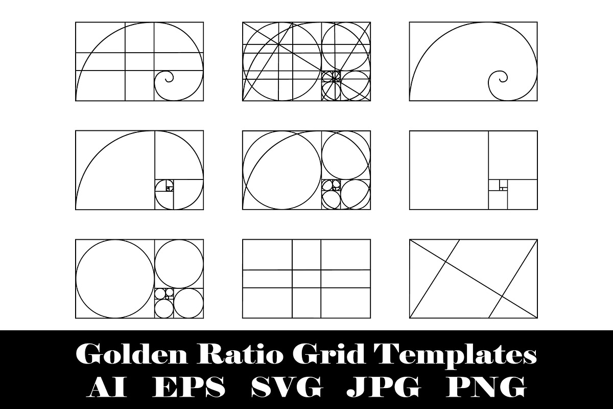 Golden Ratio Grid Template, a Texture Illustration by vikkishop