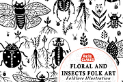 Floral and Insects Folk Art, a Pattern Graphic by Arie Clares (Thumbnail 11 of 11)