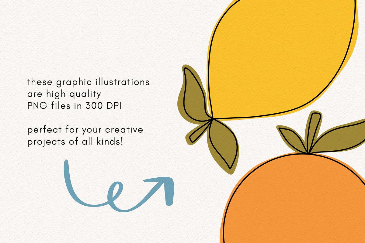 Lemon & orange clipart illustrations, a Food Illustration by Allyson Johnson (Photo 3 of 3)