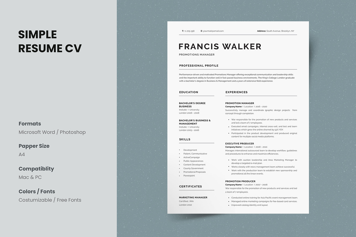 Resume/CV, a Resume Template by UX-group (Photo 1 of 7)