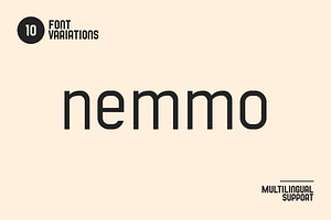 Nemmo Font Family, a Sans Serif Font by Artiveko