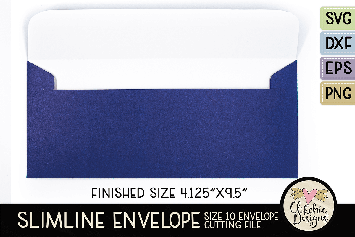 Slimline Size 10 Envelope SVG, an Invitation Template by Clikchic Designs (Photo 2 of 4)