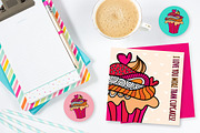 Doodle Cupcake Collection, an Illustration by Tazi Design (Thumbnail 5 of 5)