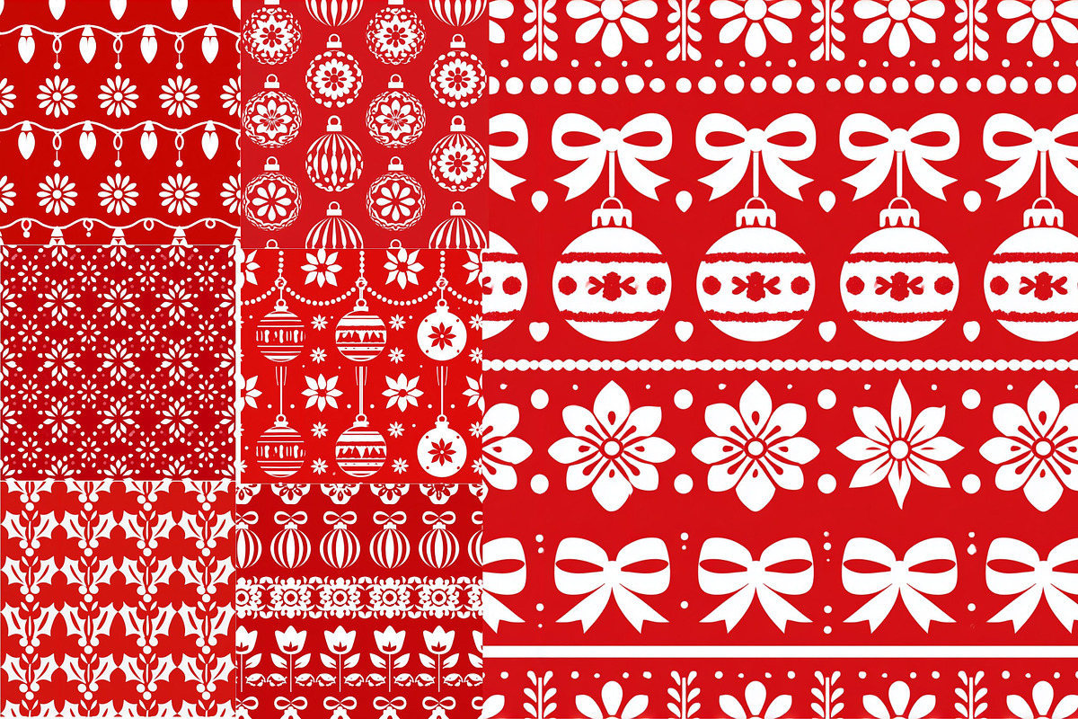 Scandinavian Folk Art Christmas, a Pattern Graphic by Pattern Whimsy (Photo 3 of 10)