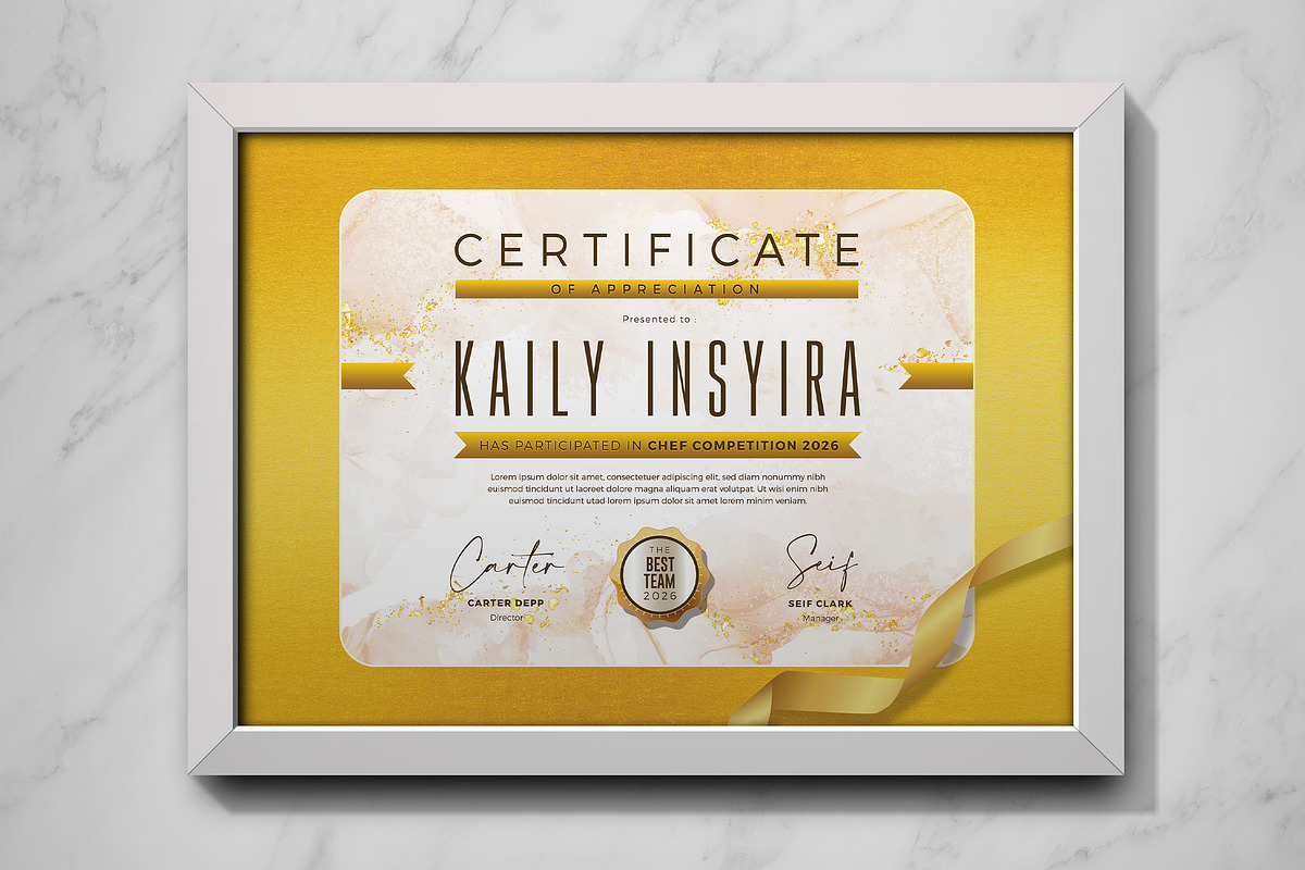 Gold Certificate, a Stationery Template by Aarley Kaiven (Photo 1 of 2)