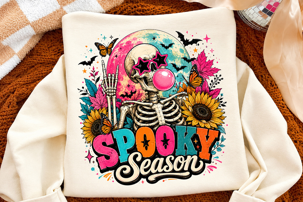 Spooky Season Skeleton PNG,, a Seasonal Illustration by Libby Wishes (Photo 2 of 3)
