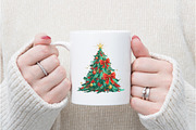 Coquette Glitter Christmas Tree Png, an Illustration by Watercolor design (Thumbnail 6 of 6)