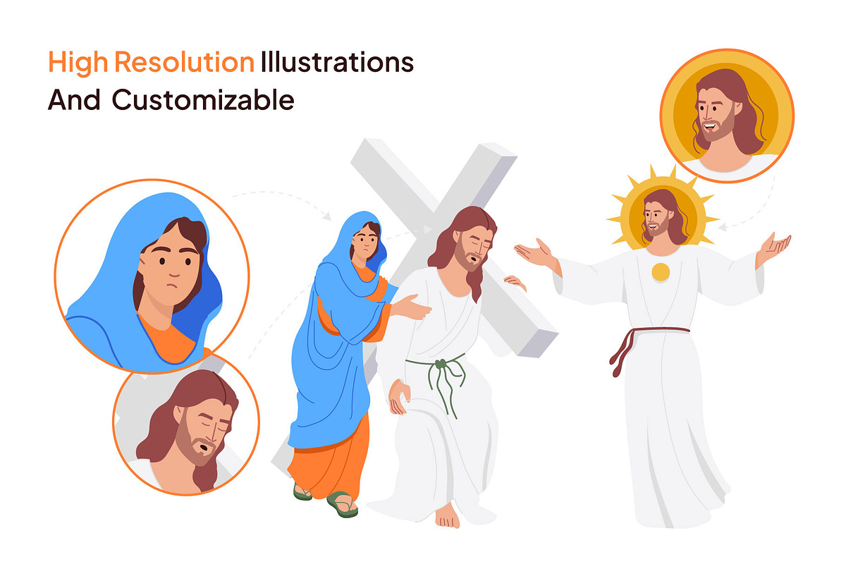 Jesus Illustration Art Set, a Person Illustration by Vectors Market (Photo 3 of 8)