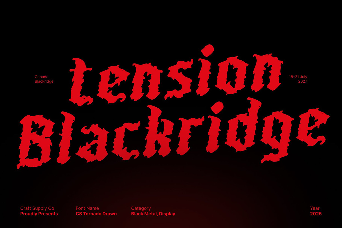 CS Tornado Drawn, a Blackletter Font by Craft Supply Co. (Photo 5 of 8)