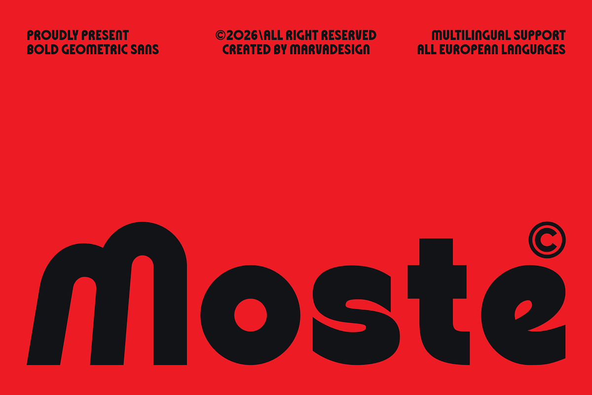 Moste - Geometric Sans Serif, a Sans Serif Font by Marvadesign (Photo 1 of 11)
