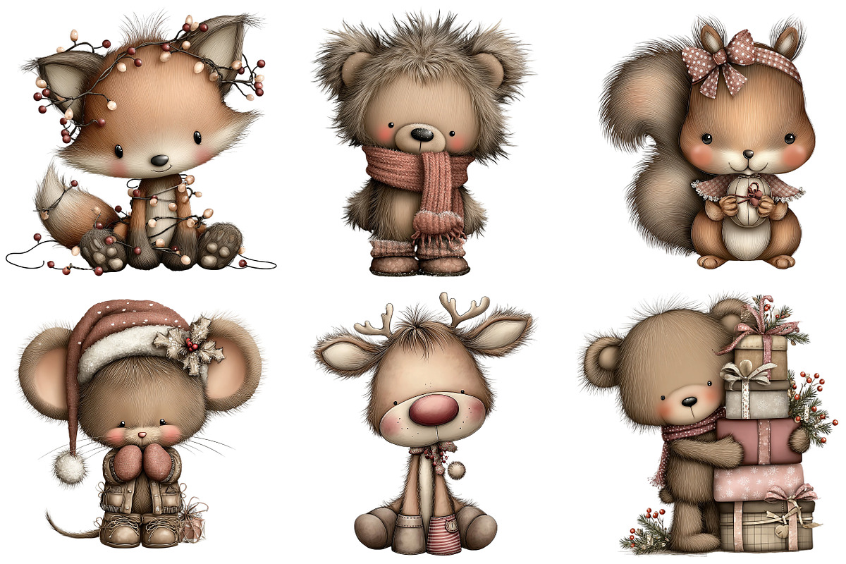 Cute Cartoon-Christmas Clipart Png, an Illustration by Craft Nest (Photo 10 of 11)