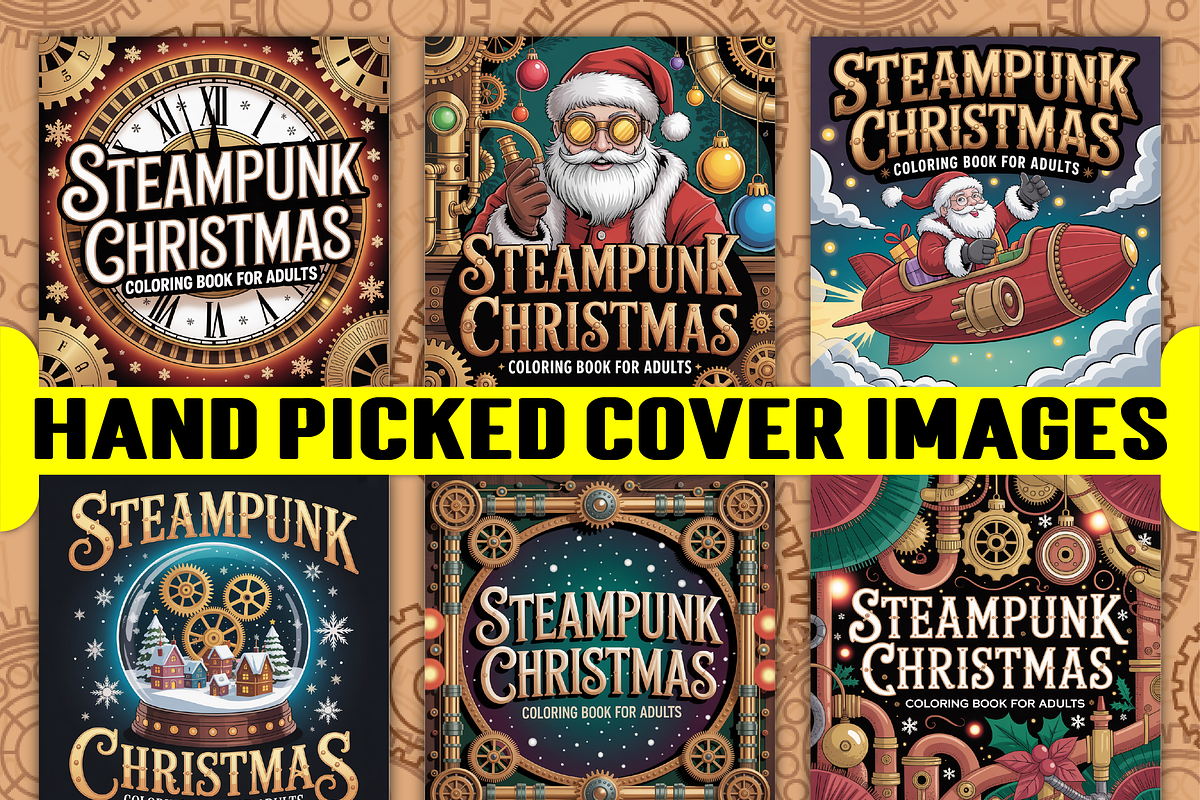 Steampunk Christmas Coloring Book, a Seasonal Illustration by Ink Gallery (Photo 3 of 5)