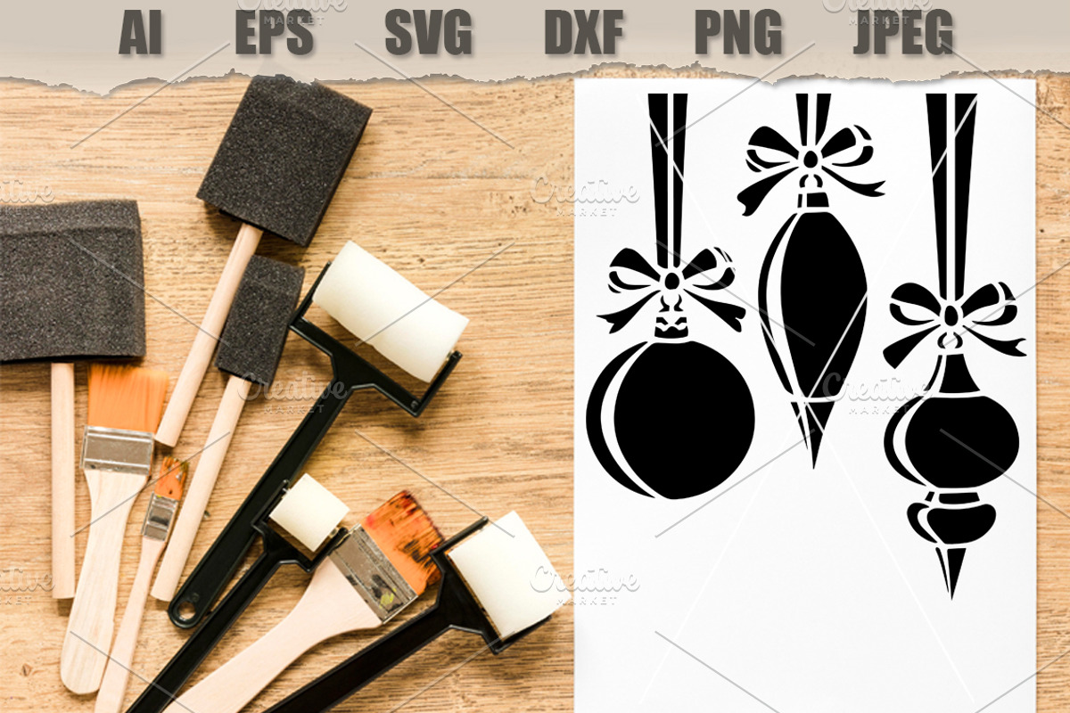 Stencil Christmas Decor Vector, a Decorative Illustration by MARYCRAFTIRIA (Photo 2 of 3)
