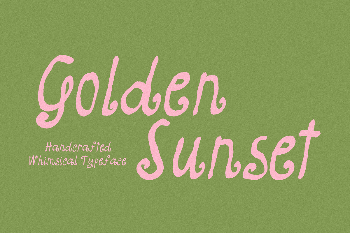 Golden Sunset - Whimsical Font, a Handwritten Font by ™Creasi (Photo 1 of 6)