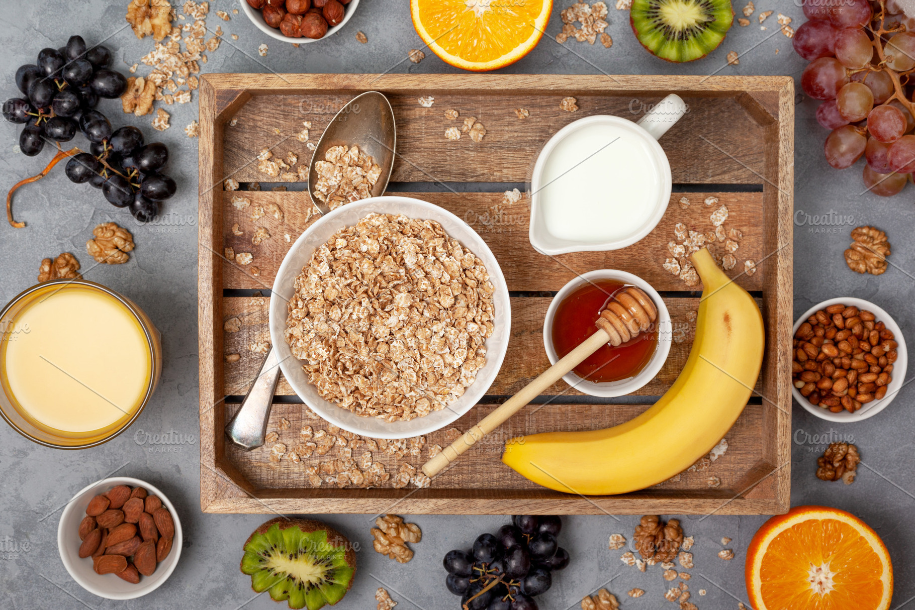 healthy breakfast ingredients., a Food & Drink Photo by natashamam