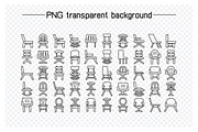 100 Chair and Sofa Icons Set, an Outline Icon by Designfour (Thumbnail 3 of 7)