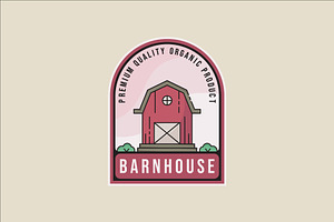 wooden barn emblem logo line color, a Branding & Logo Template by zyxroun shop