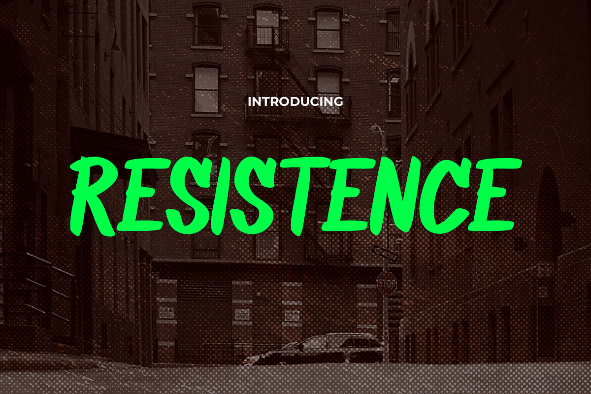 RESISTENCE, a Sans Serif Font by Pinisi ART (Photo 1 of 10)