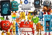 Back To school Buddies Clipart Set, an Education Illustration by ThatsDesignArt (Thumbnail 1 of 10)