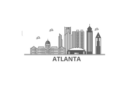 United States, Atlanta City city, an Illustration by urban icon
