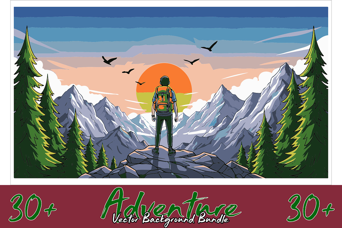Artistic mountain landscape Bundle, a Background Graphic by Sofia's Fashion (Photo 1 of 4)