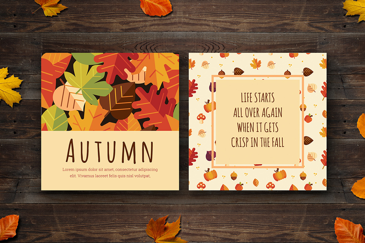 Fall In Love_10 Instagram Post Pack, a Social Media Template by VectorVactory (Photo 5 of 6)