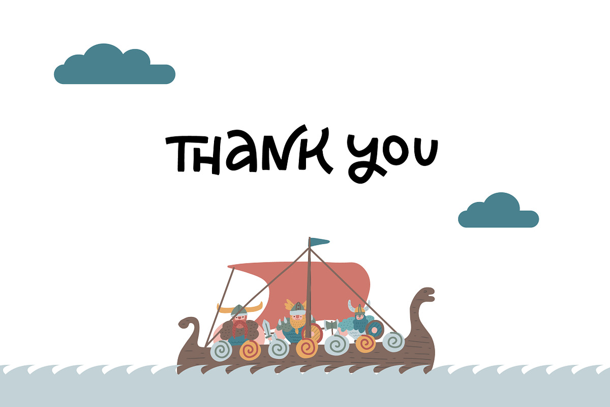 Cute childish vikings clipart set, an Illustration by Lana Sham (Photo 12 of 12)