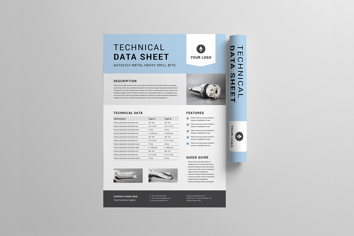 Technical Data Sheet, a Flyer Template by Leaflove