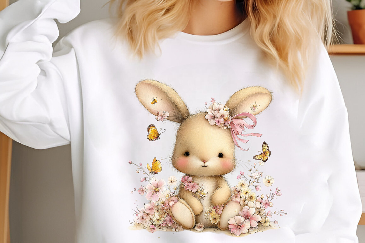 Watercolor Floral Bunnies Clipart, an Animal Illustration by designcity5 (Photo 3 of 5)