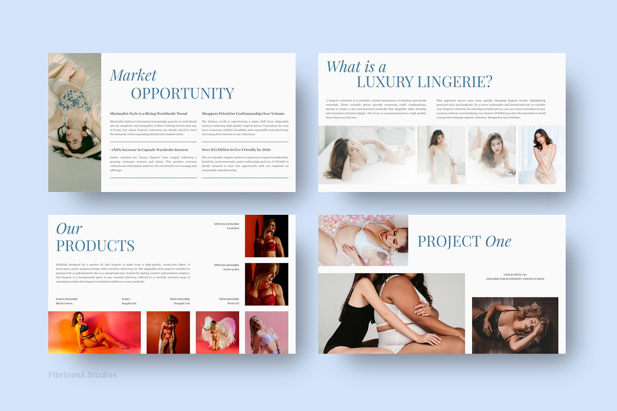 Lingerie Brand Pitch Deck, a Presentation Template by FIBRINOSÄ (Photo 4 of 7)
