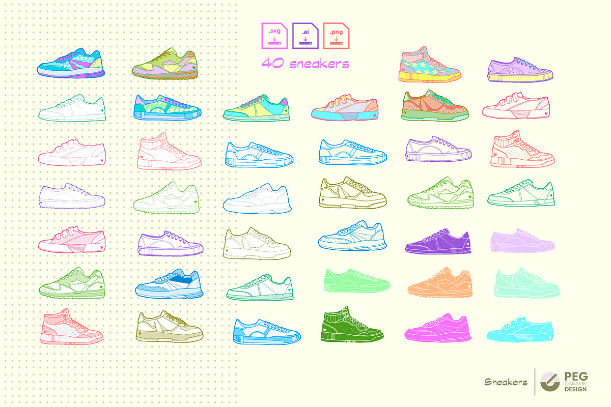 forty-sneaker-illustrations, a Sport Illustration by Peg Design (Photo 2 of 14)