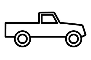 Truck icon, an Outline Icon by Sumberpangan