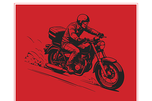 Bold Rider Vintage Illustration, a Transportation Illustration by CarWrap design