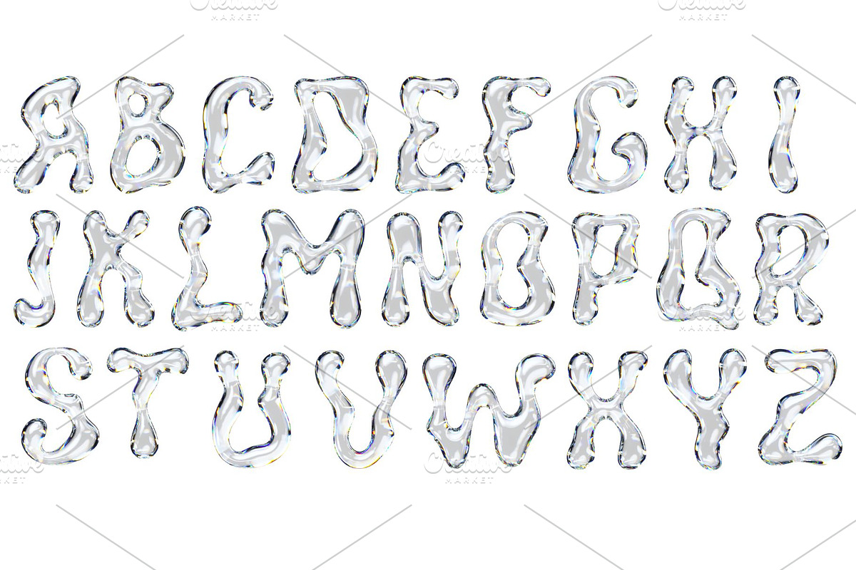 Transparent Glassy Alphabet, Numbers, an Illustration by Stellalunarts (Photo 4 of 5)