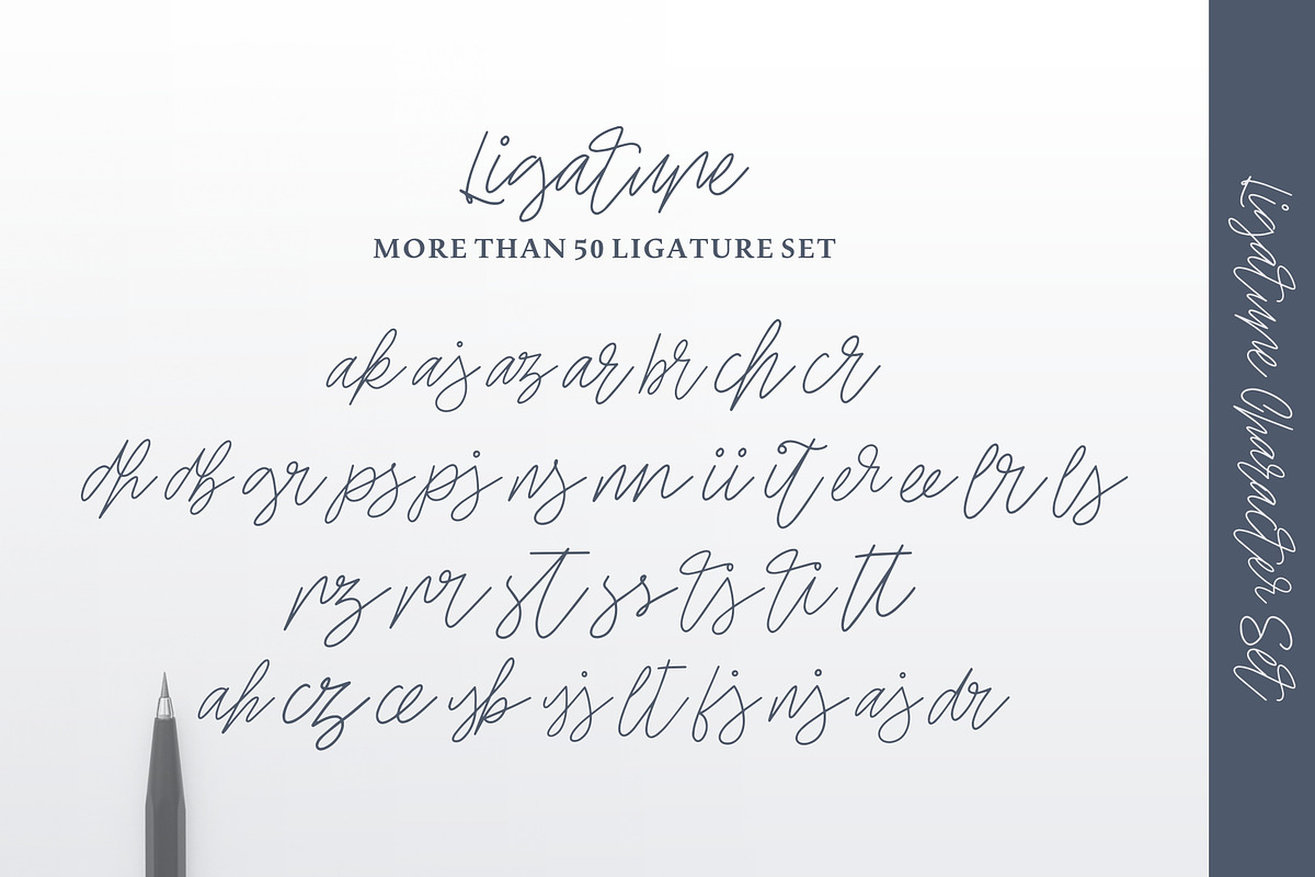 Ellaine Monoline Signature Font preview 5