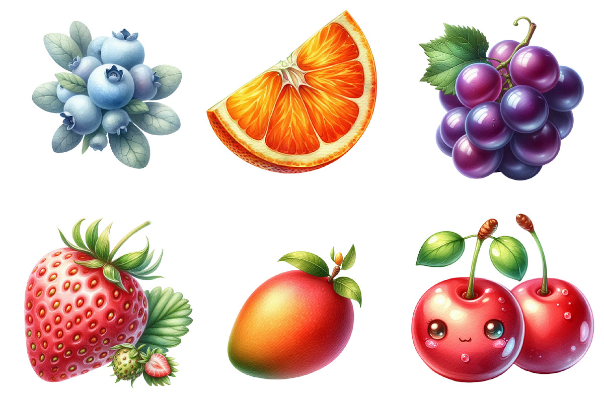 Watercolor Little Fruits PNG, an Illustration by SinaCreation (Photo 3 of 5)