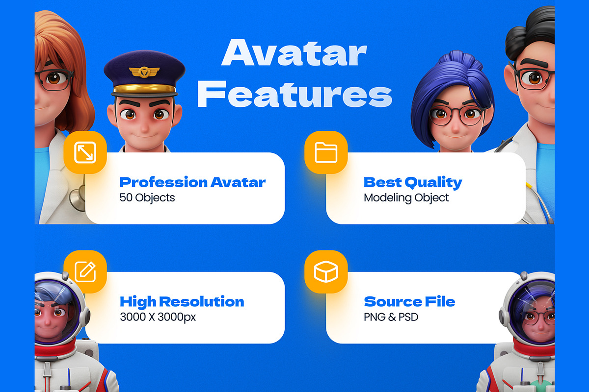 3D Avatar Profession Characters, an Object Graphic by Rakata Studio (Photo 2 of 6)